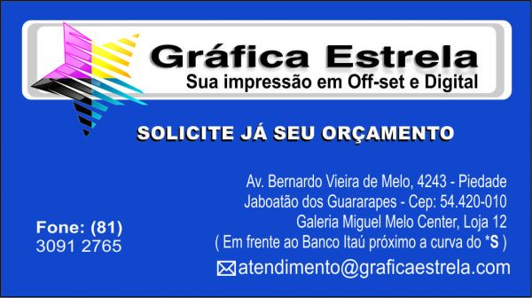 1000 CARTÃO DE VISITA 4X0 COR VERNIZ TOTAL FRENTE